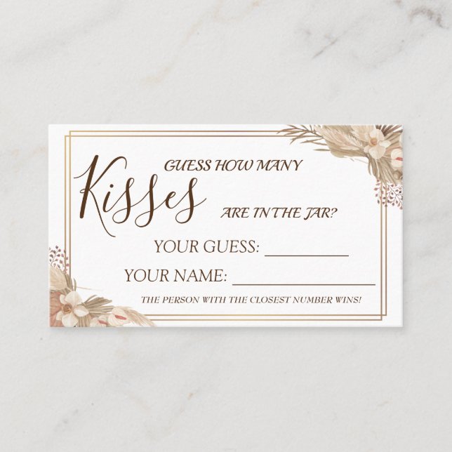 Blommigt Hur många Möhippa-kortspel för kyssar Placeringskort (Framsida)