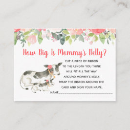 Blommigt hur stor är Mamma Belly Girl Shower Tilläggskort