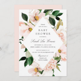 Blommigt  Hydrangea Elegant Chic Baby Shower Inbjudningar