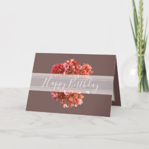Blommigt Hydrangea Flower Bouquet Orange Birthday Kort