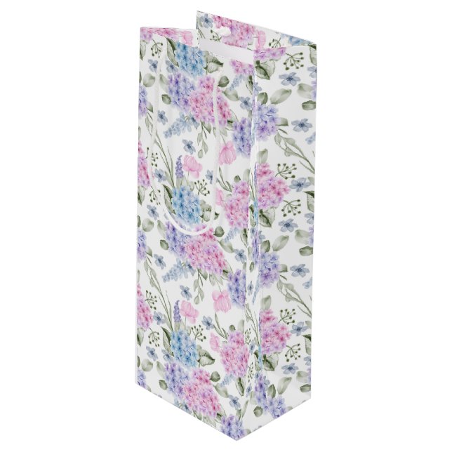 Blommigt Hydrangea Gift Bag (Framsidan Vinklad)