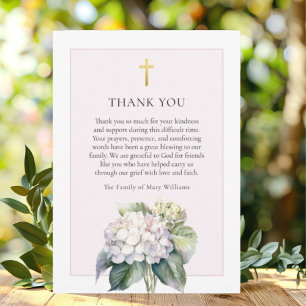 Blommigt Hydrangea Religiösa Bekvämt tack ditt kor Inbjudningar