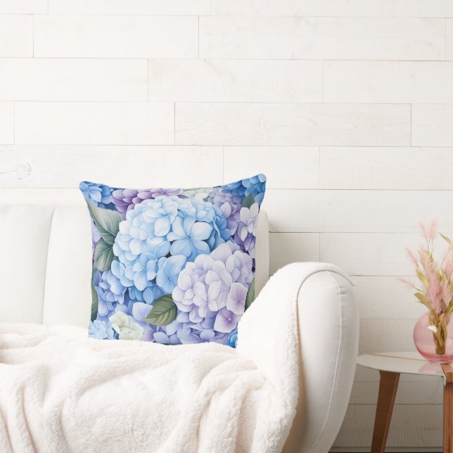 Blommigt Hydrangeas Dekorativ kudde (Soffa)
