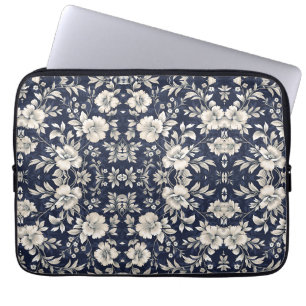 Blommigt i blått laptop fodral