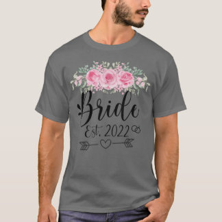 Blommigt i Bride Est 2022 Bröllopsfest - blomma T Shirt
