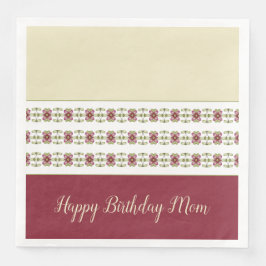 Blommigt i Burgundy Pappersservett