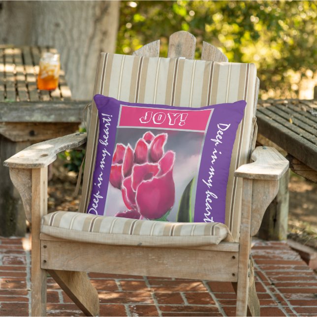 Blommigt i dekorativ kudde, anpassa typografi kudde (Stol)