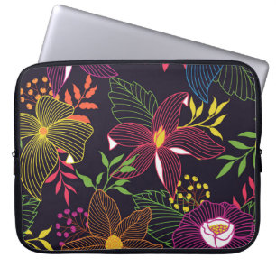blommigt i elegant, sömlös mönster, konstnärlig de laptop fodral