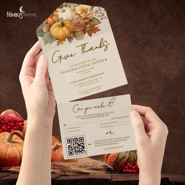 Blommigt i en Thanksgivings inbjudan (Skapare uppladdad)
