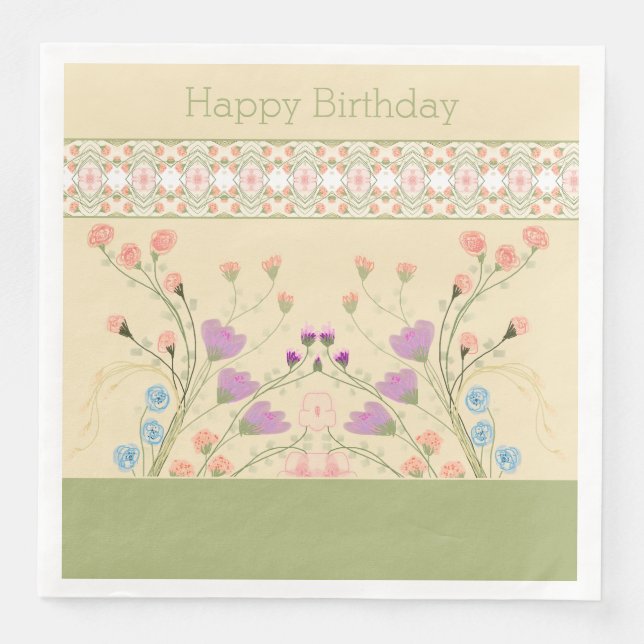 Blommigt i förhållande till Grönt Pappersservett (Framsida)