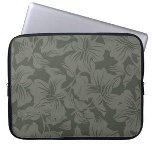 Blommigt i grönt, sömlös grundabstrakt mönster, laptop fodral