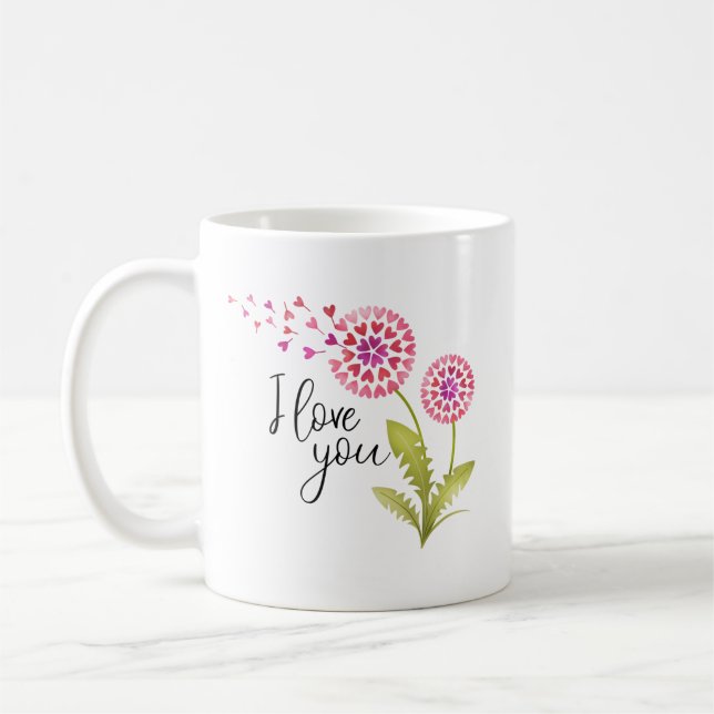 Blommigt I Kärlek You Valentines day Kaffemugg (Vänster)
