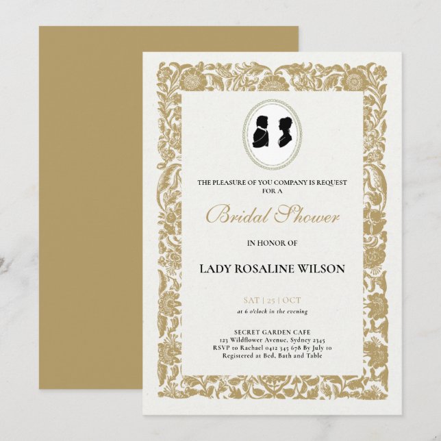 Blommigt i katastrofen Tea Party inbjudningskort f (Fram/baksida)