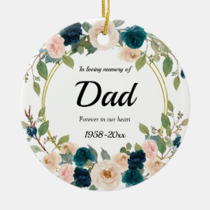 Blommigt i överklockningsminnet av Pappa Julgransprydnad Keramik