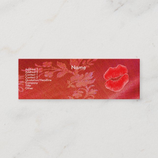 blommigt I-profilkort för "makeup Artist" Mini Visitkort (Framsida)