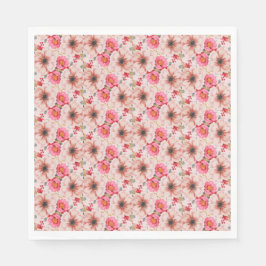 Blommigt i Rosa Möhippa Bachelorette Party Pappersservett