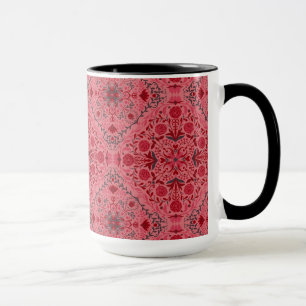 Blommigt i rött och vattenmelon rosa mugg