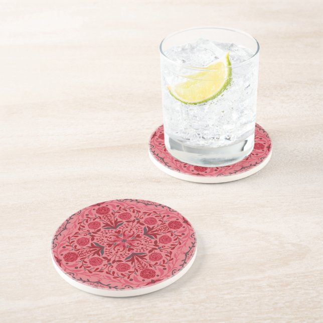 Blommigt i rött och vattenmelon rosa underlägg (Sidan)