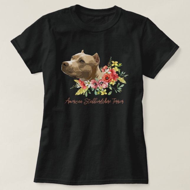 Blommigt Illustration från American Stafford Terri T Shirt (Design framsida)