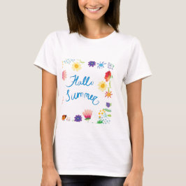 Blommigt illustration hallo Summerville T Shirt