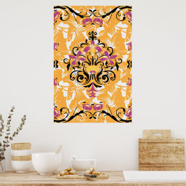 Blommigt Illustration, ihåligt liv Poster