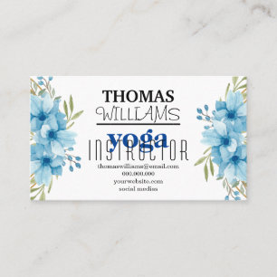 Blommigt illustration yoga-instruktör Mandala Henn Visitkort