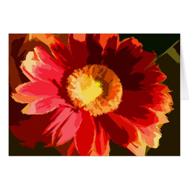 Blommigt Impression Hälsningskort (Framsidan Horizontal)