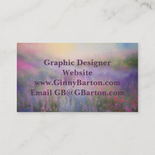 Blommigt Impressionist AI Art Design Visitkort