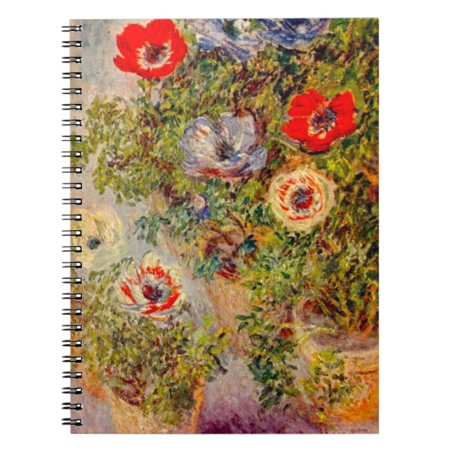 Blommigt Impressionist Painting - Claude Monet Anteckningsbok (Framsidan)