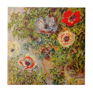Blommigt Impressionist Painting - Claude Monet Kakelplatta