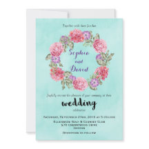 Blommigt Inbjudan till vattenfärgsutandningsbröllo