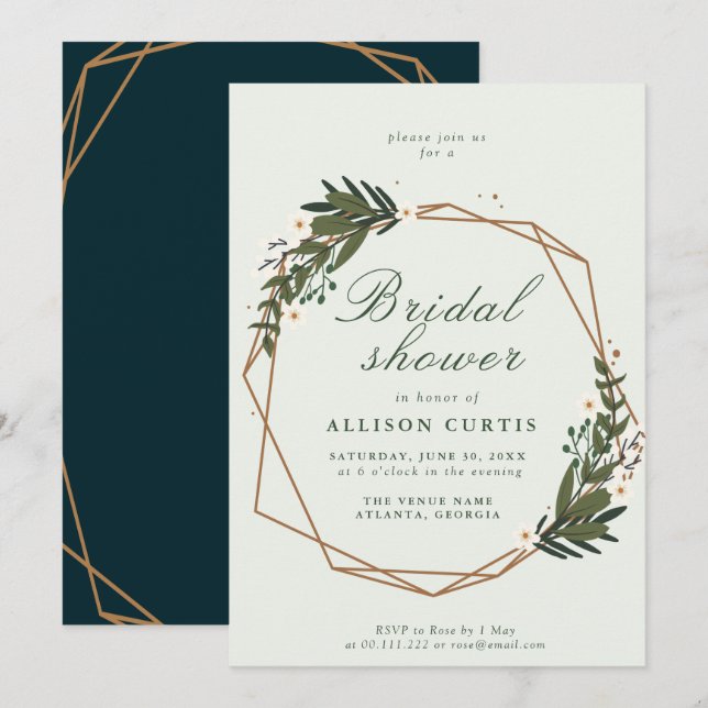 blommigt inbjudningskort för möhippan (Fram/baksida)