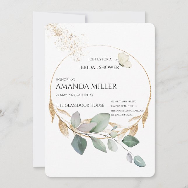 Blommigt Inbjudningskort för möhippan (Framsida)