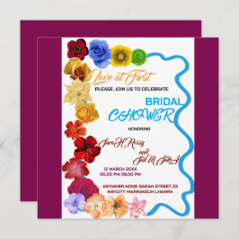 Blommigt Inbjudningskort för möhippan, Möhippan Wi