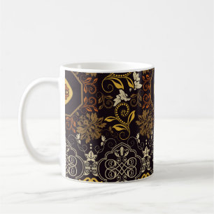 Blommigt indisk: Färgfull, strimlad, sömlös. Kaffemugg