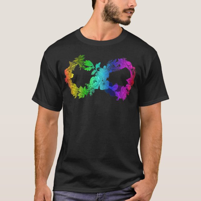 Blommigt Infinity Symbol Autism autism autism hos  T Shirt (Framsida)