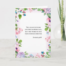 Blommigt inspiration Isaiah 40:8-kort Kort