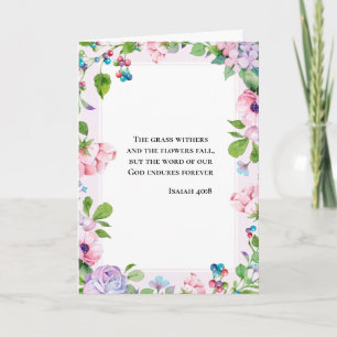 Blommigt inspiration Isaiah 40:8-kort Kort