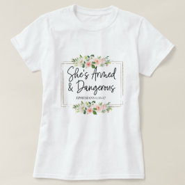 Blommigt inspirationerande bibelsverse t shirt
