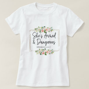 Blommigt inspirationerande bibelsverse t shirt