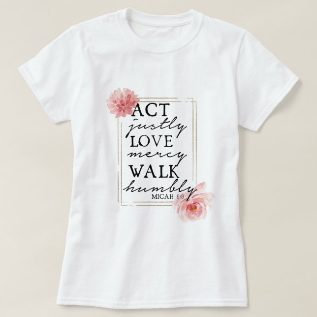 Blommigt inspirationerande bibelsverse t shirt (Design framsida)