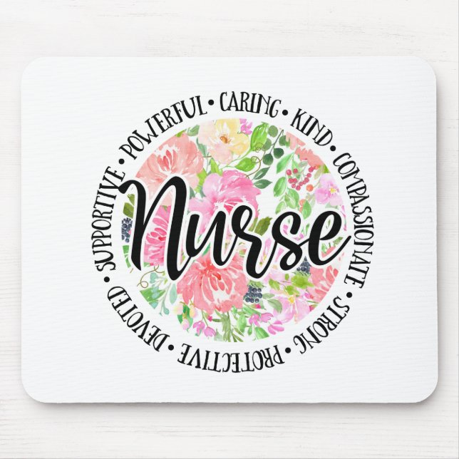Blommigt inspirationsnurage musmatta (Framsidan)