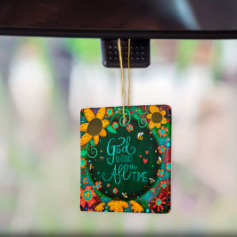 Blommigt Inspiring God är Bra Quote Inspirief Julgransprydnad Keramik