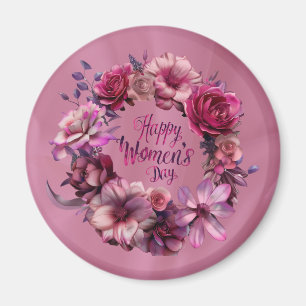 Blommigt Internationell kvinnodag 2025 Magnet