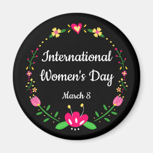 Blommigt Internationell kvinnodag Magnet