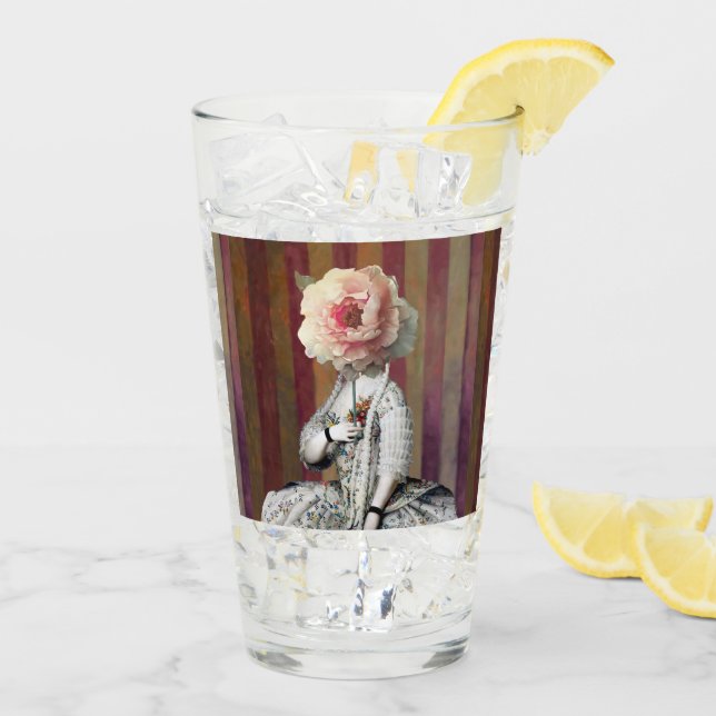 Blommigt Intrigue Rosa Peony Mask Glaskopp (Bakside Is)