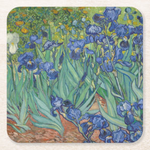 Blommigt Irises Garden Vincent van Gogh Inspired Underlägg Papper Kvadrat