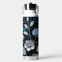 Blommigt, Isig Blue och Silver Mönster R