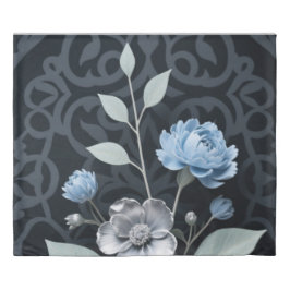 Blommigt, Isig Blue & Silver Mönster