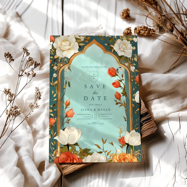 Blommigt Islamic Bröllop Spara Datumet (Skapare uppladdad)